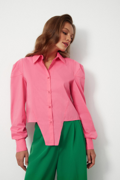 Рубашка с декоративным низом (розовый)